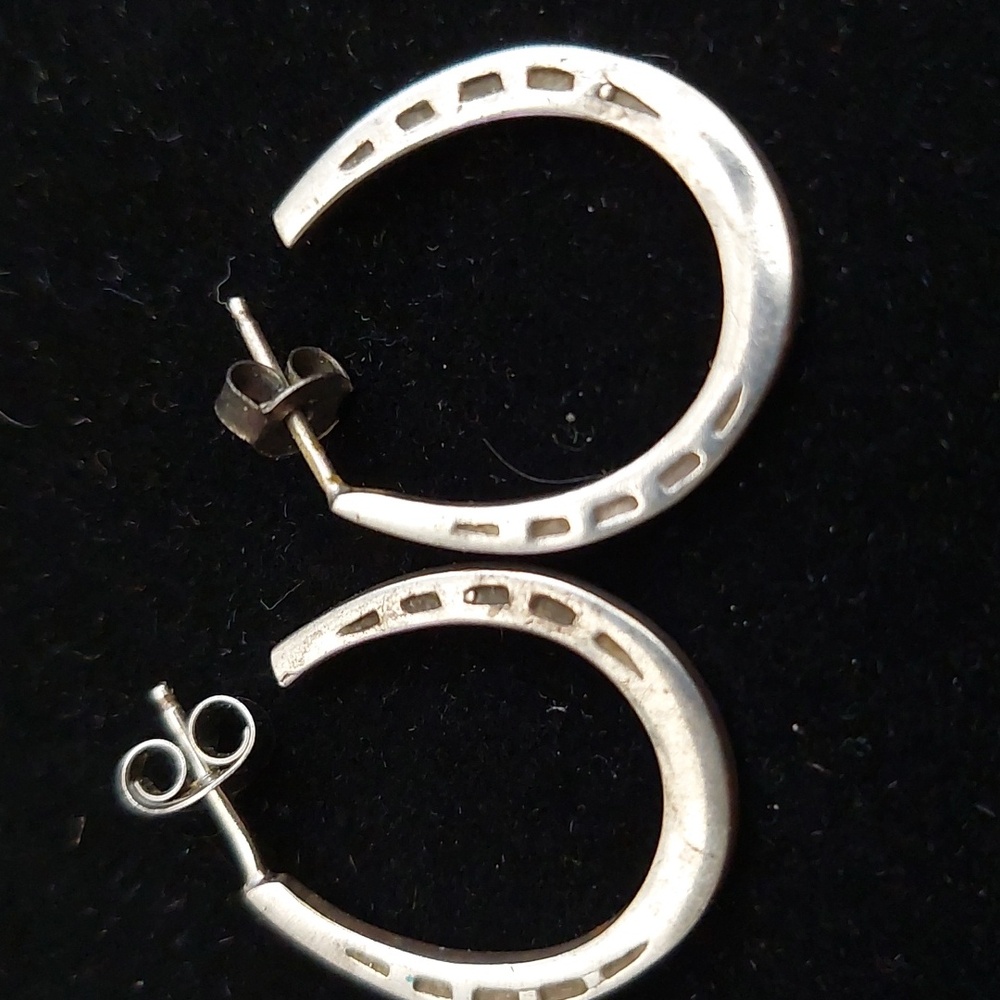 Sterling Horseshoe Hoop Earrings
